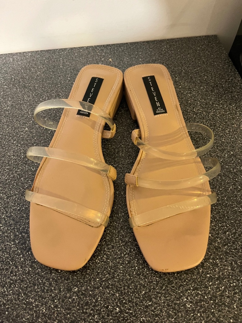 Steve Madden clear strap flat sandals